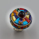 trade bead inlay ring by kelly charveaux