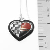 Heart inlay earrings by Kelly Charveaux