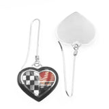 Heart inlay earrings by Kelly Charveaux