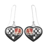 Heart inlay earrings by Kelly Charveaux