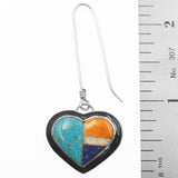 Multi stone inlay heart earrings by Kelly Charveaux