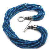 (neck004) Multi Strand Blue Trade Bead Necklace