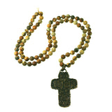 Bronze cross with picture jasper by Kelly Charveaux