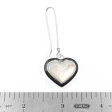 Mother of pearl inlay heart earrings by Kelly Charveaux