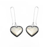 Mother of pearl inlay heart earrings by Kelly Charveaux