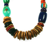 Multi stone necklace with inlay bead by Kelly Charveaux