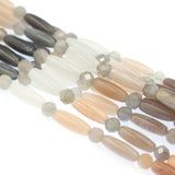 Moonstone necklace with inlay by Kelly Charveaux