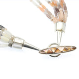 Moonstone necklace with inlay by Kelly Charveaux