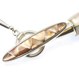 Moonstone necklace with inlay by Kelly Charveaux