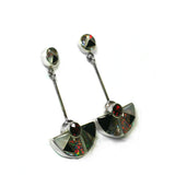 Garnet Fan Earrings