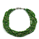 (neck001) Green Trade Bead Necklace