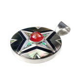 Inlay shield pendant by Kelly Charveaux
