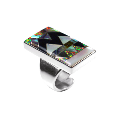 Adjustable inlay ring by Kelly Charveaux