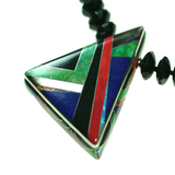 Multi stone inlay necklace with turquoise by Kelly Charveaux
