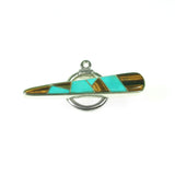 Inlay toggle with turquoise and tiger eye by Kelly Charveaux