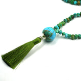 Kingman turquoise mala necklace