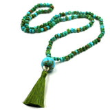 Kingman turquoise mala necklace