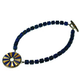 Lapis Necklace With Inlay Pendant