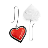Red heart inlay earrings by Kelly  Charveaux