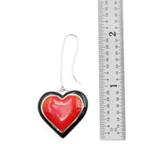 Red heart inlay earrings by Kelly  Charveaux