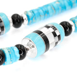 turquoise and checkerboard necklace by Kelly Charveaux