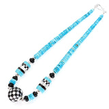 turquoise and checkerboard necklace by Kelly Charveaux