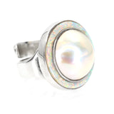 Mabe Pearl Ring With Inlay By Kelly Charveaux