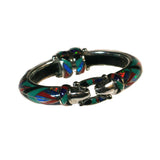 Bold turquoise and stone inlay bracelet by Charveaux