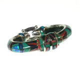 Bold turquoise and stone inlay bracelet by Charveaux