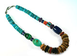 Multi stone necklace with inlay bead by Kelly Charveaux