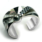 Tahitian Pearl Inlay Cuff Bracelet