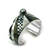 Tahitian Pearl Inlay Cuff Bracelet