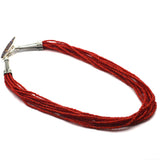 (neck005) Ten Strand Red White Heart Trade Bead Necklace