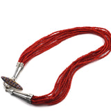 (neck005) Ten Strand Red White Heart Trade Bead Necklace