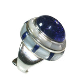 Tanzanite rind with mother of pearl inlay by Kelly Charveaux