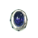 Tanzanite rind with mother of pearl inlay by Kelly Charveaux