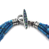 (neck004) Multi Strand Blue Trade Bead Necklace