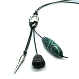 Turquoise And Leather Bohemian Necklace