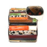 Citrine cuff bracelet with inlay stones by Kelly Charveaux