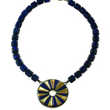 Lapis Necklace With Inlay Pendant
