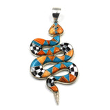 Inlay rattlesnake pendant by Charveaux