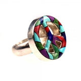 Peace Multi Inlay Ring