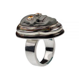Skull Ring with Citrine