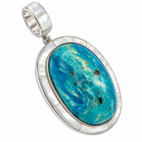 Blue Peruvian Opal Pendant