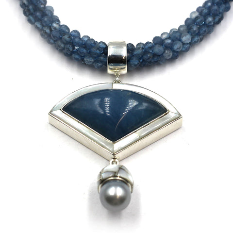 Aquamarine Pendant With Pearl