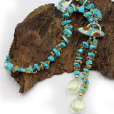 Sunflower Turquoise and Citrine Necklace