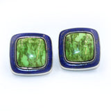 Gaspeite And Lapis Earrings