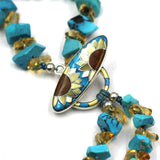 Sunflower Turquoise and Citrine Necklace