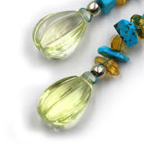 Sunflower Turquoise and Citrine Necklace