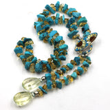 Sunflower Turquoise and Citrine Necklace